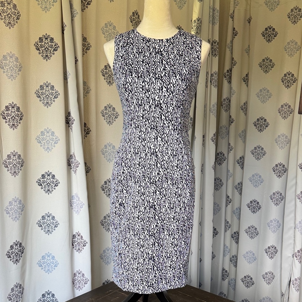 Calvin Klein Black and White Midi Dress